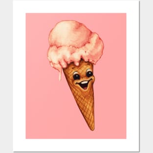 Ice Cream Cartoon Posters and Art